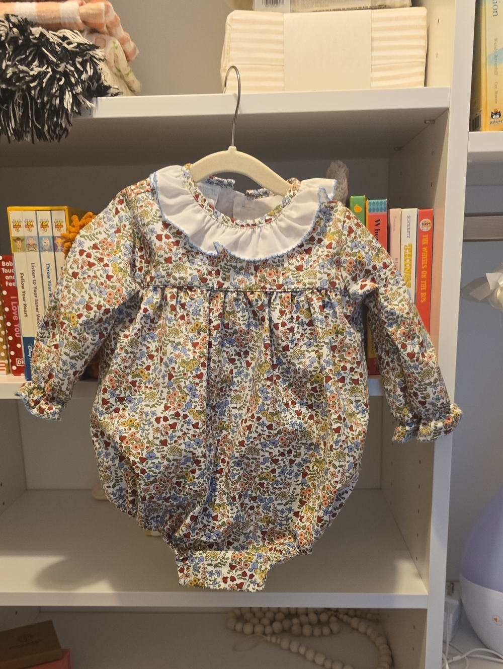 Edgehill Collection Baby Floral Dress - White, Blue, Red